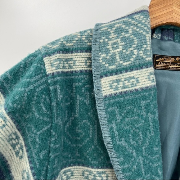 Eddie Bauer Vintage Blanket Wool Barn Toggle Shawl Collar Coat Size MP - Picture 7 of 14